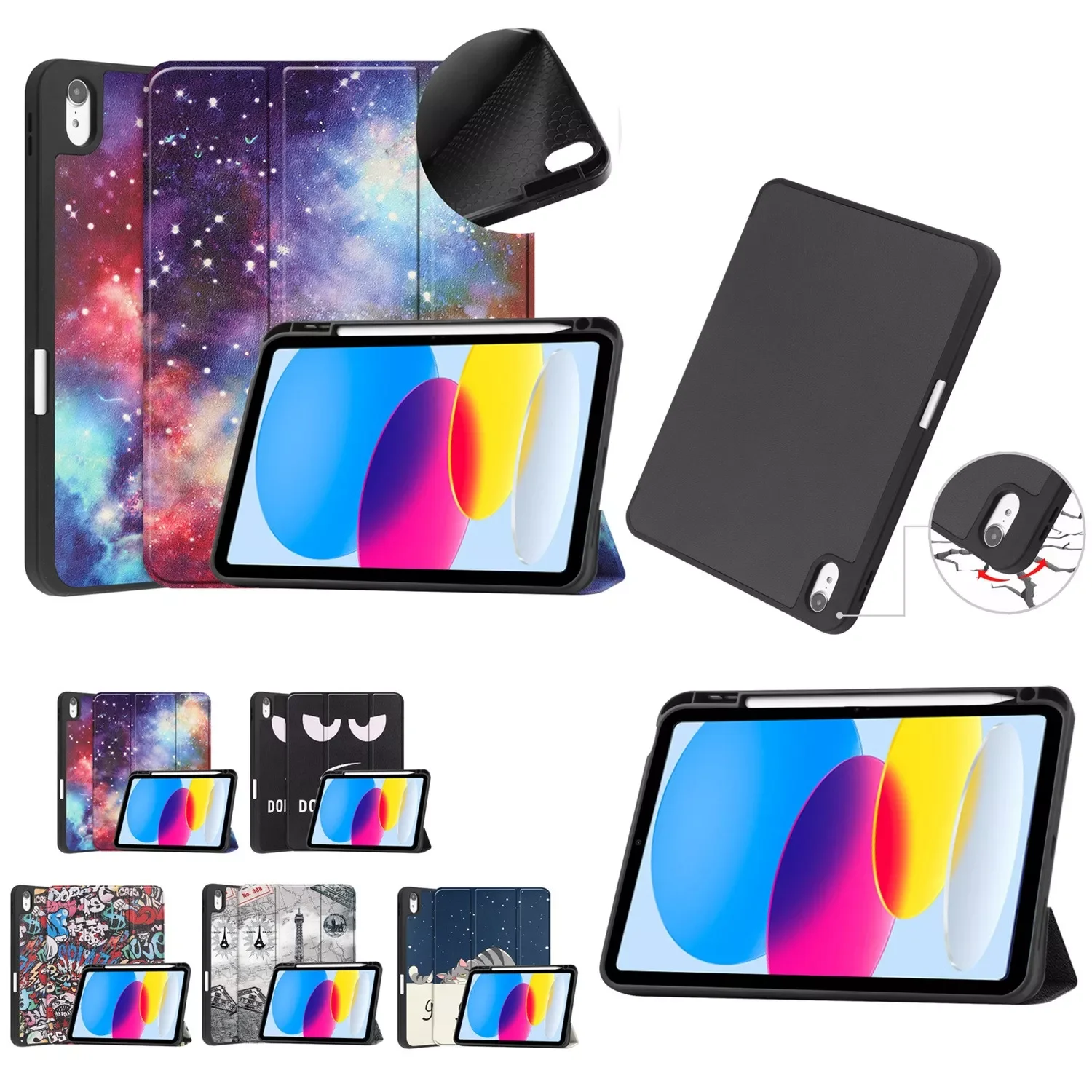 For Ipad 10th Generation Case Multi-fold  Auto Sleep/wake Up Smart Cover For Ipad 10th Generation Case