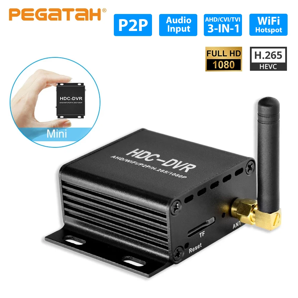 Мини-видеорегистратор 1080P 3 в 1 AHD CVI TVI 128 ГБ карта DVR датчик движения сигнализация VGA