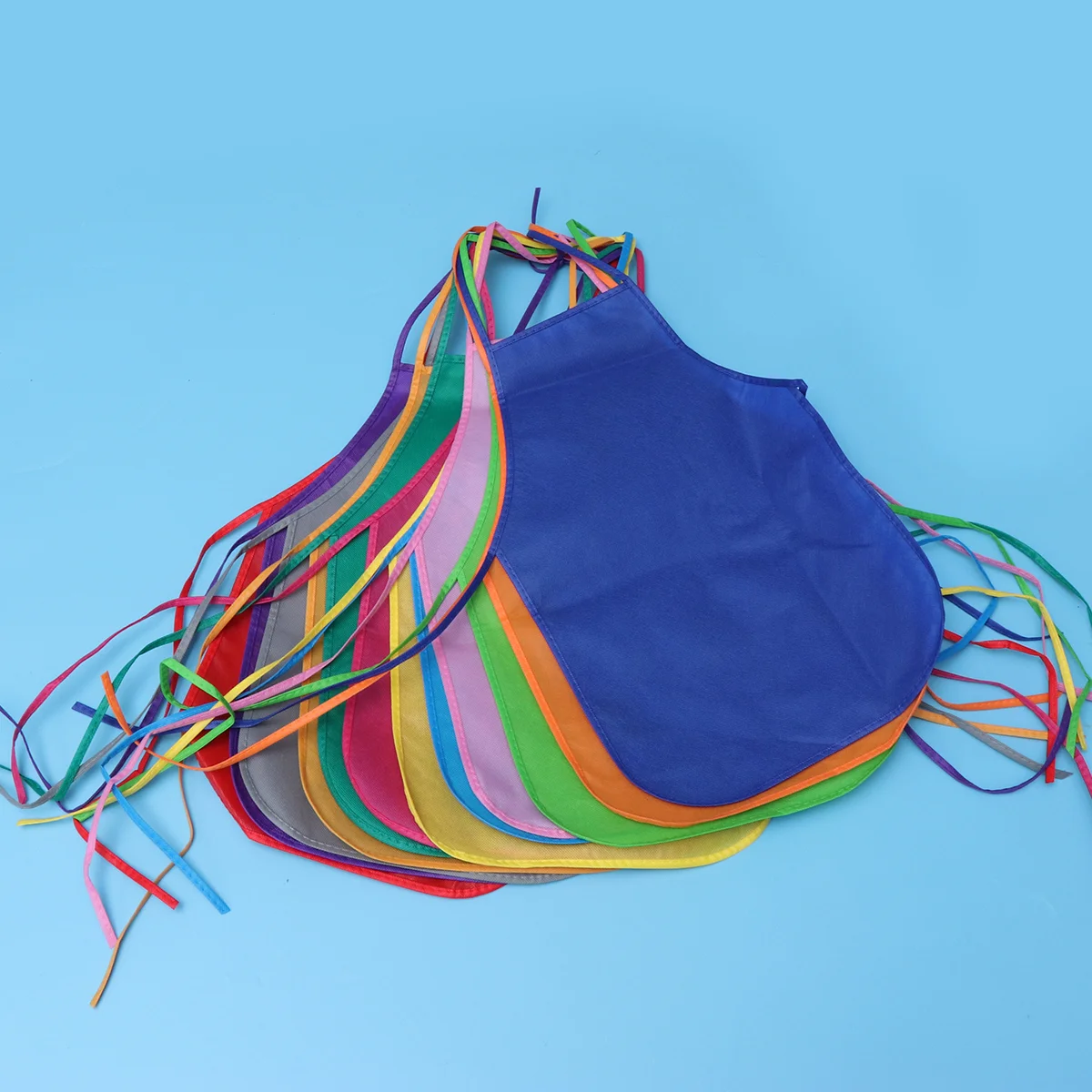 

12pcs Kids Smock Non- woven Fabric Painting Apron Sleeveless Dining Eatting Cooking Bib for Children Pottery and pottery