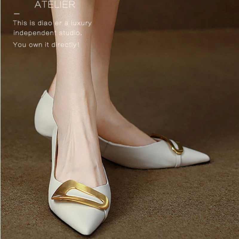 

High Heels Women Pointed Toe Woman Pumps Fashion Slip-On Solid Color Ladies Shoes Casual Mary Janes Low Heel Lady Shoes Zapatos