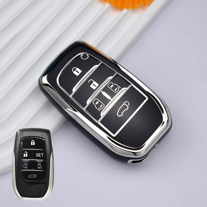

Чехол для автомобильного ключа из ТПУ для Toyota Vellfire Alphard 30 Series 2 Voxy Noah Esquire Harrier Previa 5, 6-кнопочный брелок, аксессуары