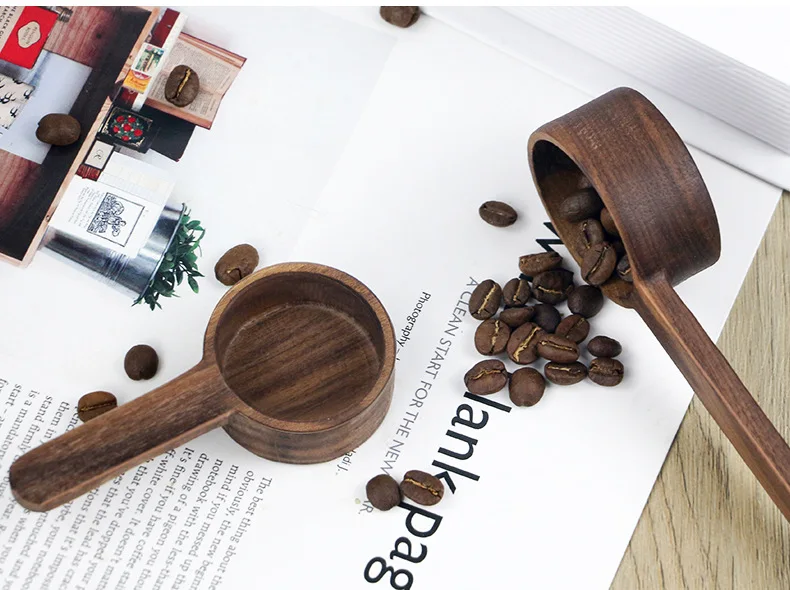 

SHXING Walnut Coffee Spoon Solid Wood Long Handle Measuring Bean Spoon Coffee Powder Quantitative Spoon Measuring Spoon 8g 10g
