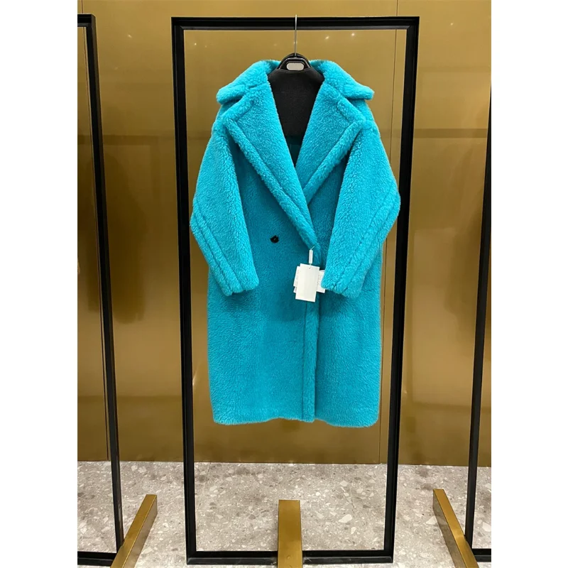 Autumn Winter Alpaca Wool Camel Fleece Fur All-in-one Coat Women High Quality Thick Warm Teddy Bear Coat Fashion Fur Outerwear