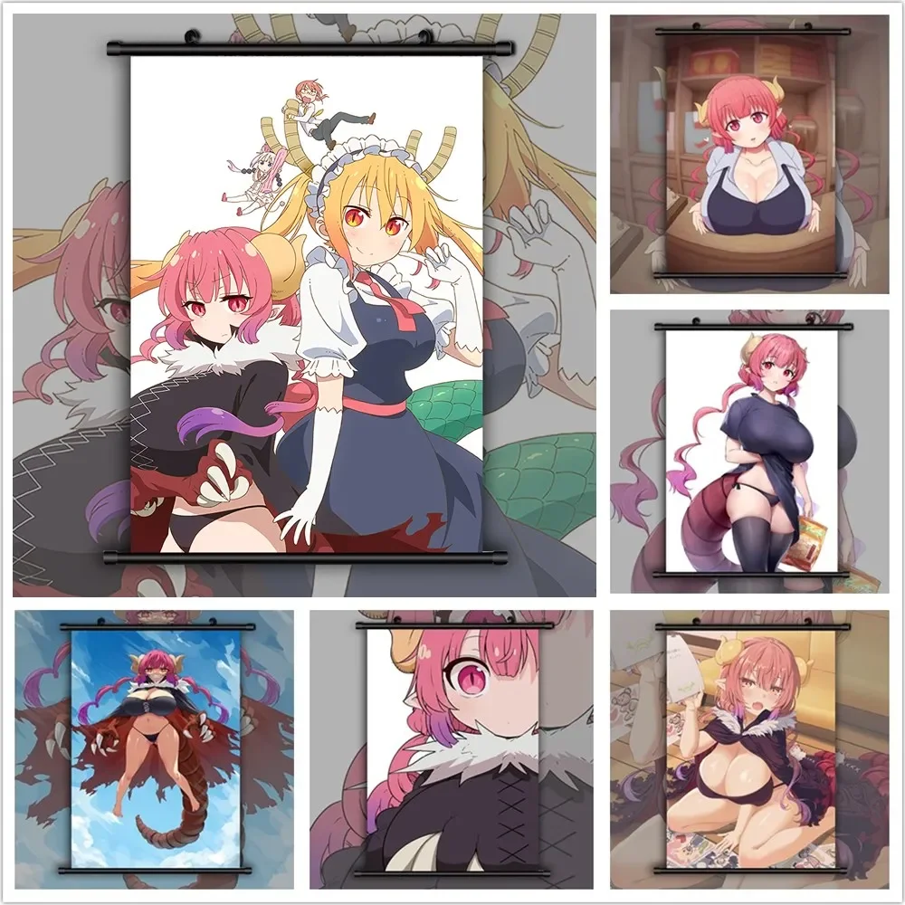 Илюлу Аниме Постер Мисс Кобаяши Дракон Горничная Печать На Холсте Современный