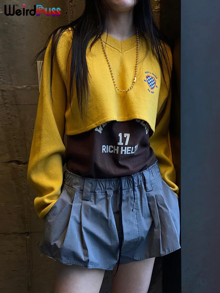 Женская Осенняя Однотонная футболка с V-образным вырезом и длинным рукавом