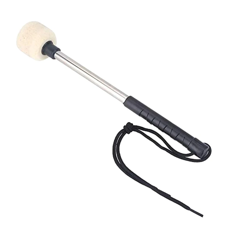 

Drum Mallet Wool Felt Hammer Fits Bass Percussion Durable Portable Drumstick Stainless Handle for Student Professionals