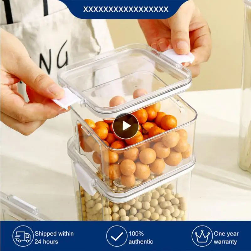 

Sealed Ring Bottles Grains Food Transparent Box With Lid Cereal Storage Container For Bulk Cereals Food Preservation Box Jars