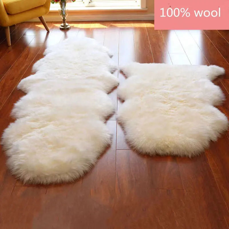 

Real Sheepskin Rug Luxury Australian Soft Small Sheepskin Wool Carpet Mat Sofa Cushion Real Fur Blanket Floor Lambskin Carpet