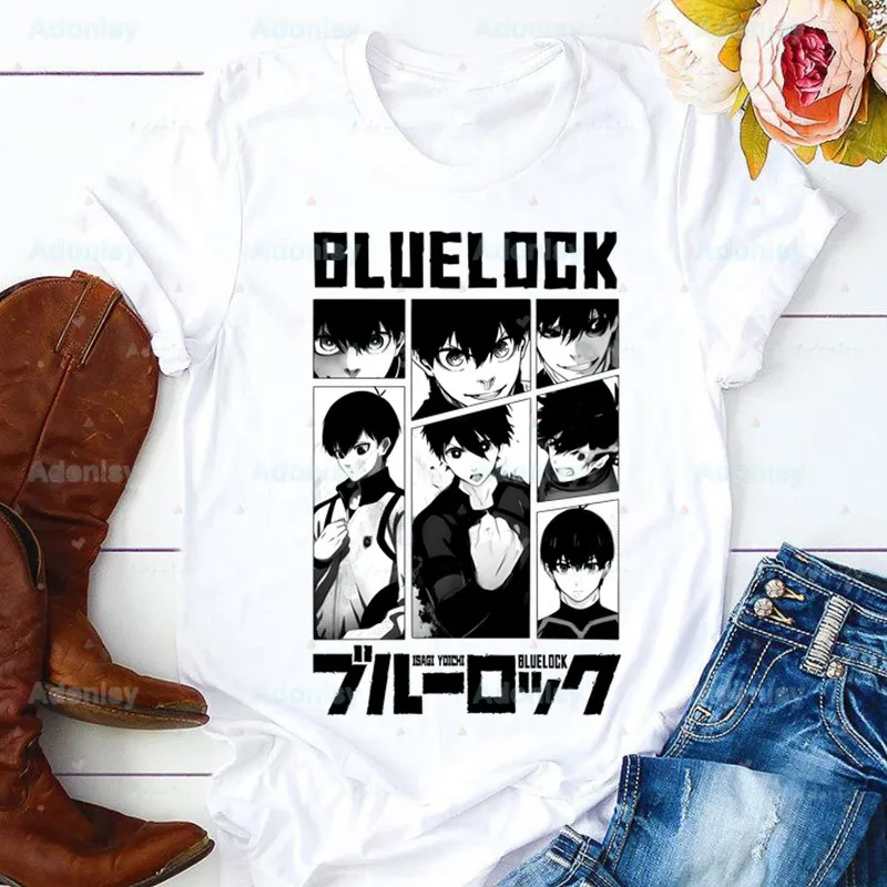 

BLUE LOCK Isagi Yoichi T Shirt Women 90s Graphic T-shirt Harajuku Tops Tee Cute Short Sleeve Tshirt Seishiro Nagi Tshirts