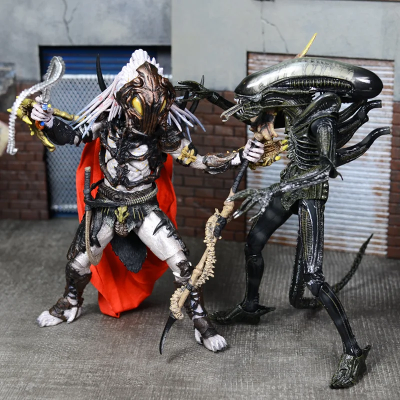 

Genuine Neca Alpha Iron Blood Warrior Battle Alien A1 Transparent Mind 23cm Mobile Doll Figure With Label For Birthday Gifts