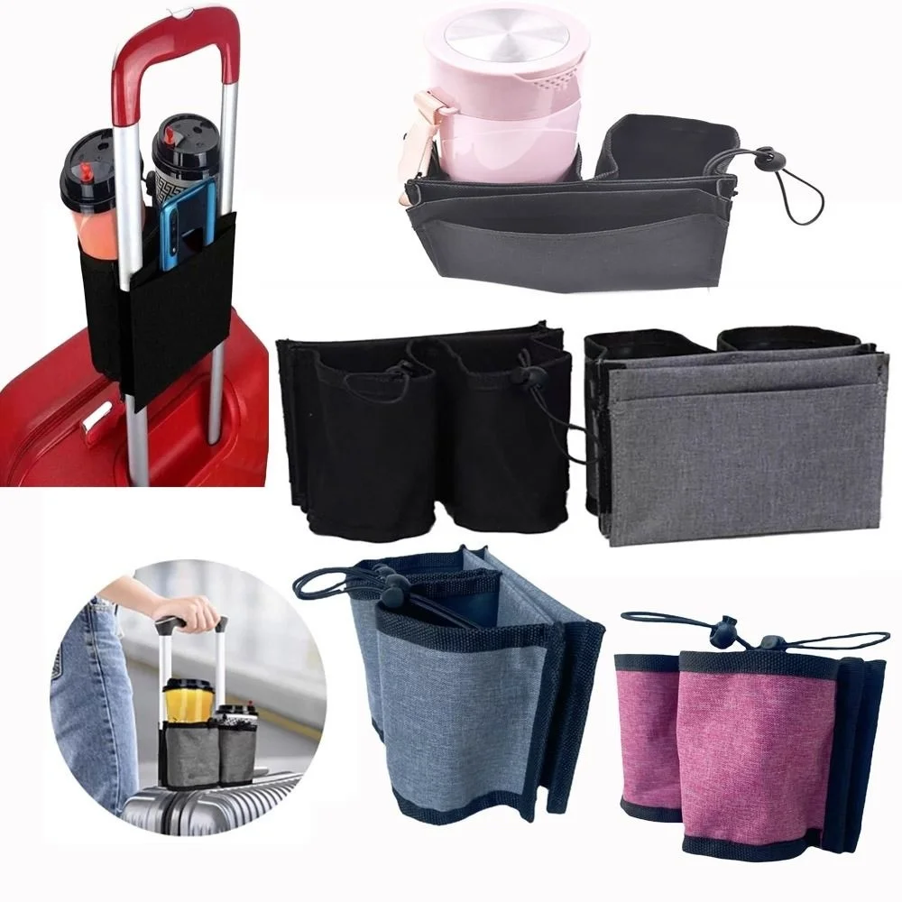 

Multi-function Luggage Cup Holder Milk Tea Mugs Suitcase Drink Bag Storage Cover Travel Accessories Fits All Suitcase Handles
