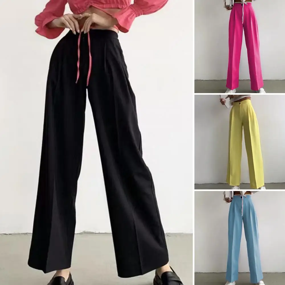 

Beautiful Trousers Button Breathable Women Pants Stretchy Waist Women Pants