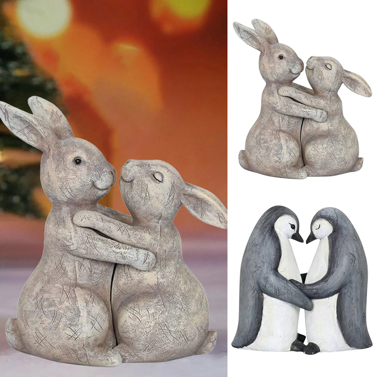 

Полимерные фигурки, скульптурная статуя пары, ручная роспись, животное, скульптурная статуя, домашнее украшение для стола, сада, лужайки, дв...