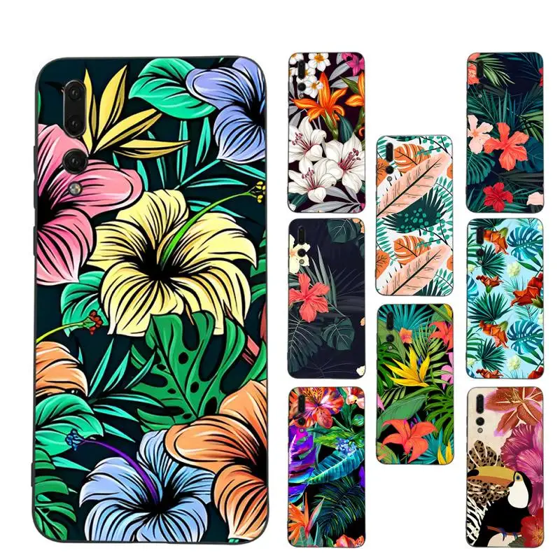 

Tropical Leaves Flowers Soft Phone Case for Samsung A51 A30s A52 A71 A12 for Huawei Honor 10i for OPPO vivo Y11 cover