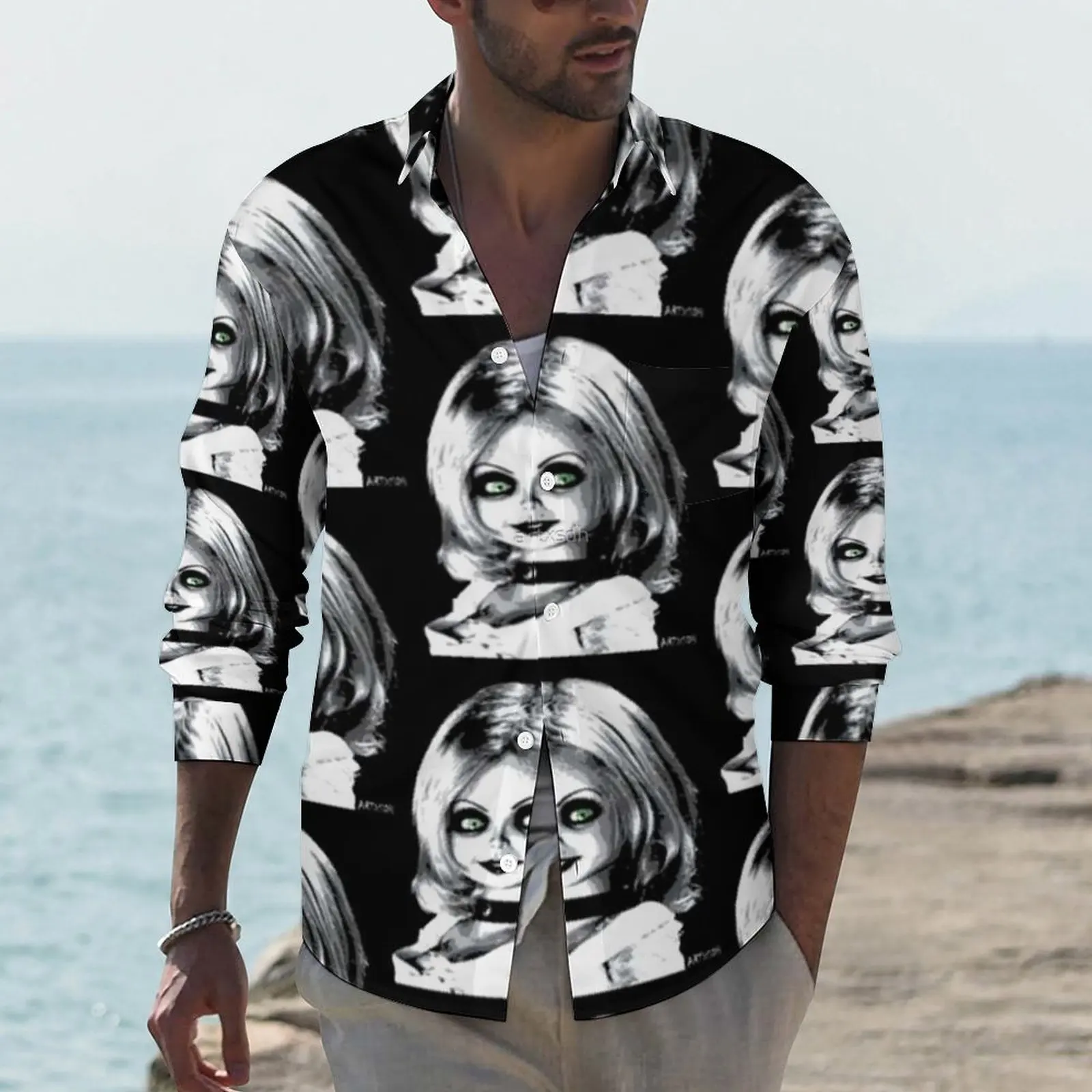 

Женская рубашка с длинным рукавом, в стиле ретро