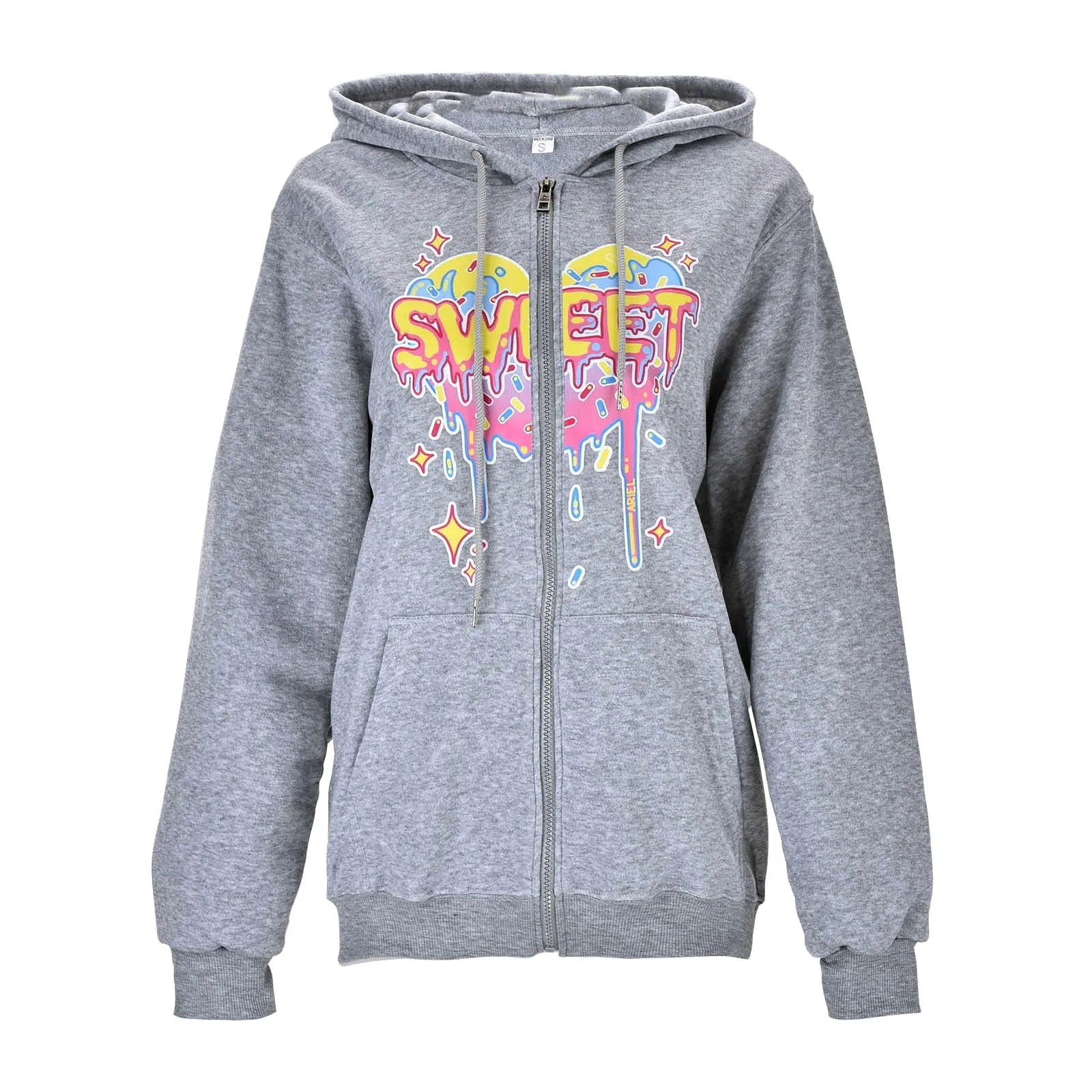 

Женская толстовка с длинным рукавом, с круглым вырезом и принтом