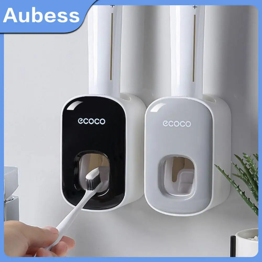 

Toothbrush Holder Automatic Toothpaste Dispenser Set Dustproof Sticky Suction Wall Mounted Toothpaste Squeezer For Bathroom#ww