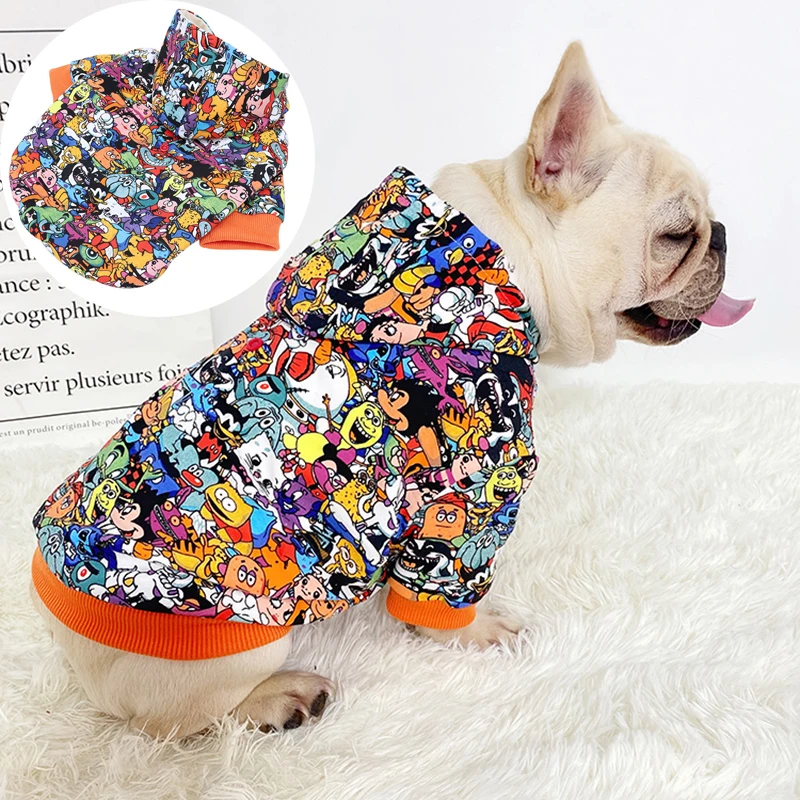 

Cute Cartoon Winter Warm Dog Clothes Cotton Hoodies Clothes for Small medium dogs Costumes Coat For Cat French Bulldog Chihuahua