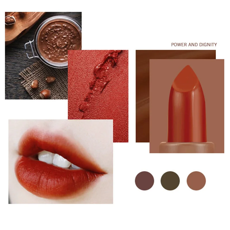 

3pcs/set Matte Lipstick Velvet Lip Glaze Color Charm Lasting Non-fading Lip Make Women Useful Matte Velvet Lip Glaze WH998