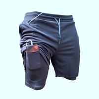 dfkdzg new running shorts men 2 in 1 training gym shorts fitness men joggers pocket sports shorts breathable workout short pants