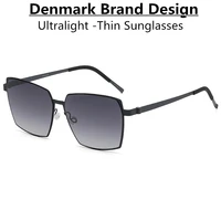 denmark design men women titanium screwless sunglasses square ultralight prescription eyewear gradient color sun glasses gafas