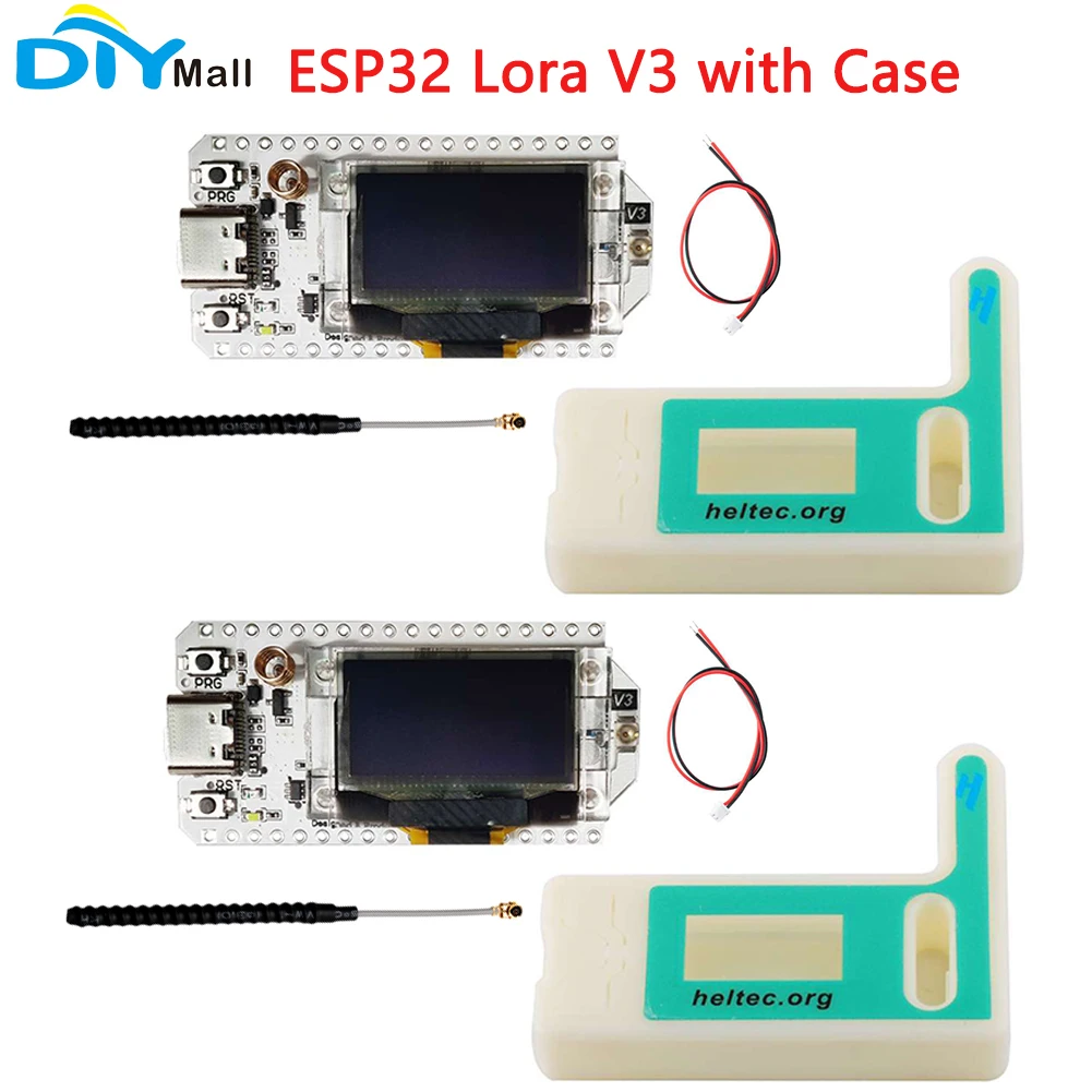 2Sets 0.96 OLED SX1262 Wifi BLE LoRa 32 V3 Node Development Board LoRa32 IoT Dev Board 868Mhz 915Mhz with Case Upgraded Version