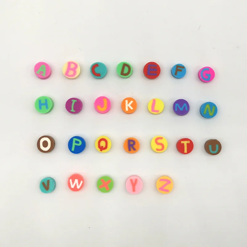

26 Letters DIY Handmade Beaded Jewelry Accessories 10mm Soft Ceramic Beads Necklace Bracelet Making Materials Abalorios