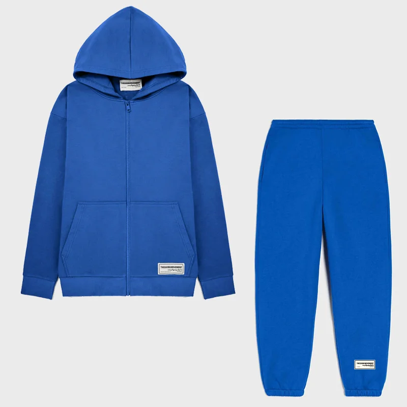 Winter Zip Up Spring Oversize Hoodies + Sweatpant Jogger Tracksuit Loose Plus Size Letter Print Sweatshirts Outerwear Pants Set