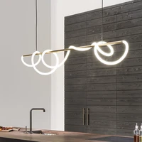 nordic minimalist light luxury led art note chandelier home decor hanging lamp line lamp for dining room bedroom table bar cafe