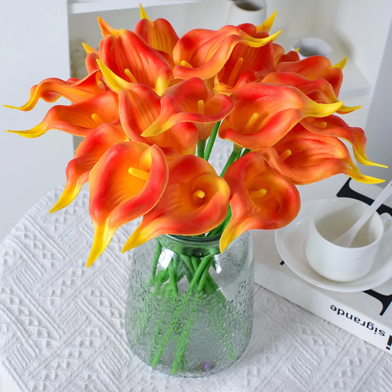 

Artificial Flowers PU Mini Calla Lily Wedding Home Decoration Accessories Room Natural Plants Table Gifts Supplies Fake Flowers