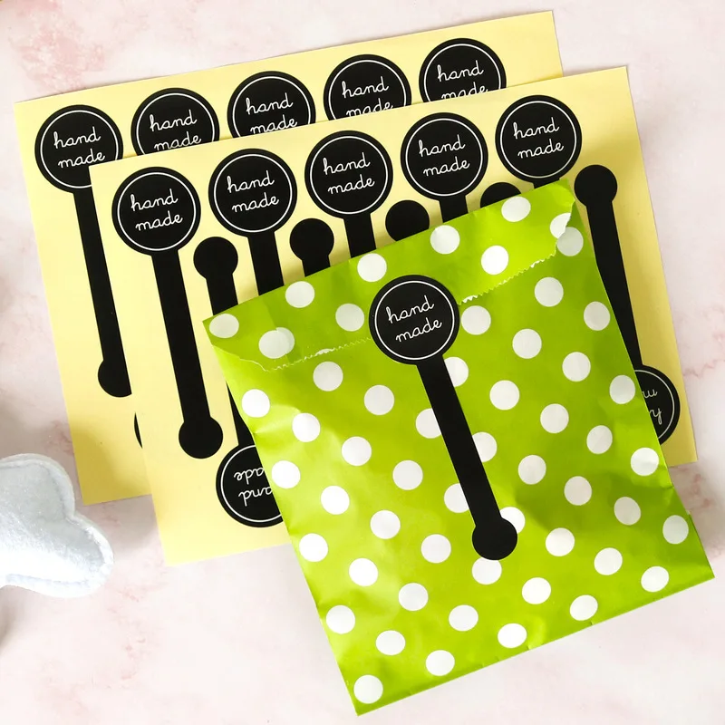 

100pcs Handmade Seal Stickers Black Long Stripe Paper Label Lollipop Candy Bags Pudding Bottle Jar Seal Sticker Scrapbooking DIY