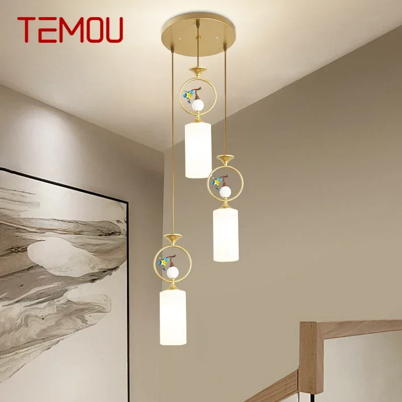 Современная Подвесная лампа TEMOU Художественная Люстра для столовой спальни