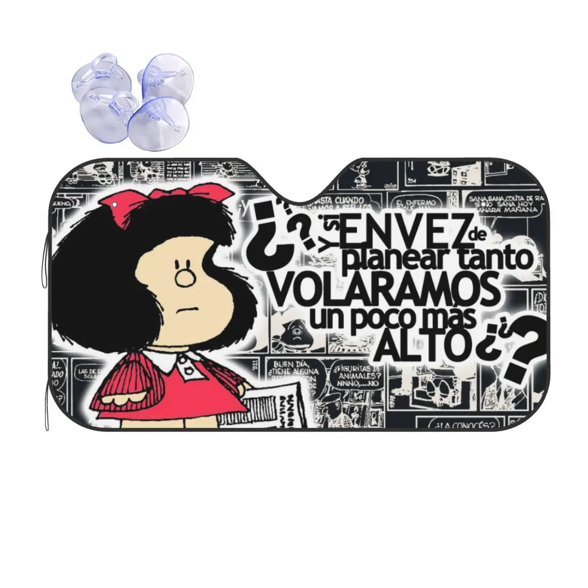 

Милый складной солнцезащитный козырек Mafalda для лобового стекла 70x130 см аниме мультяшная пленка солнцезащитный козырек от солнца защита от с...