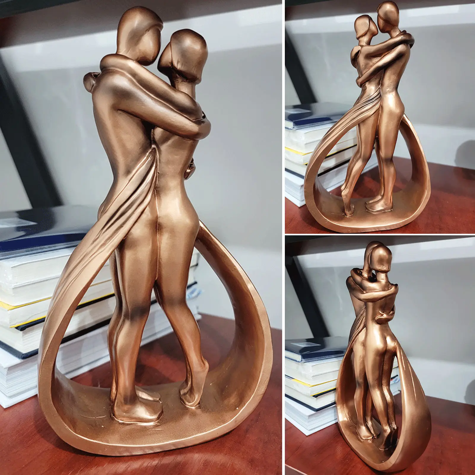 

Hug And Kiss Couple Sculptures Home Desktop Decoration Resin Crafts Sweety Lovers Couple Figurines Abstract Ornament