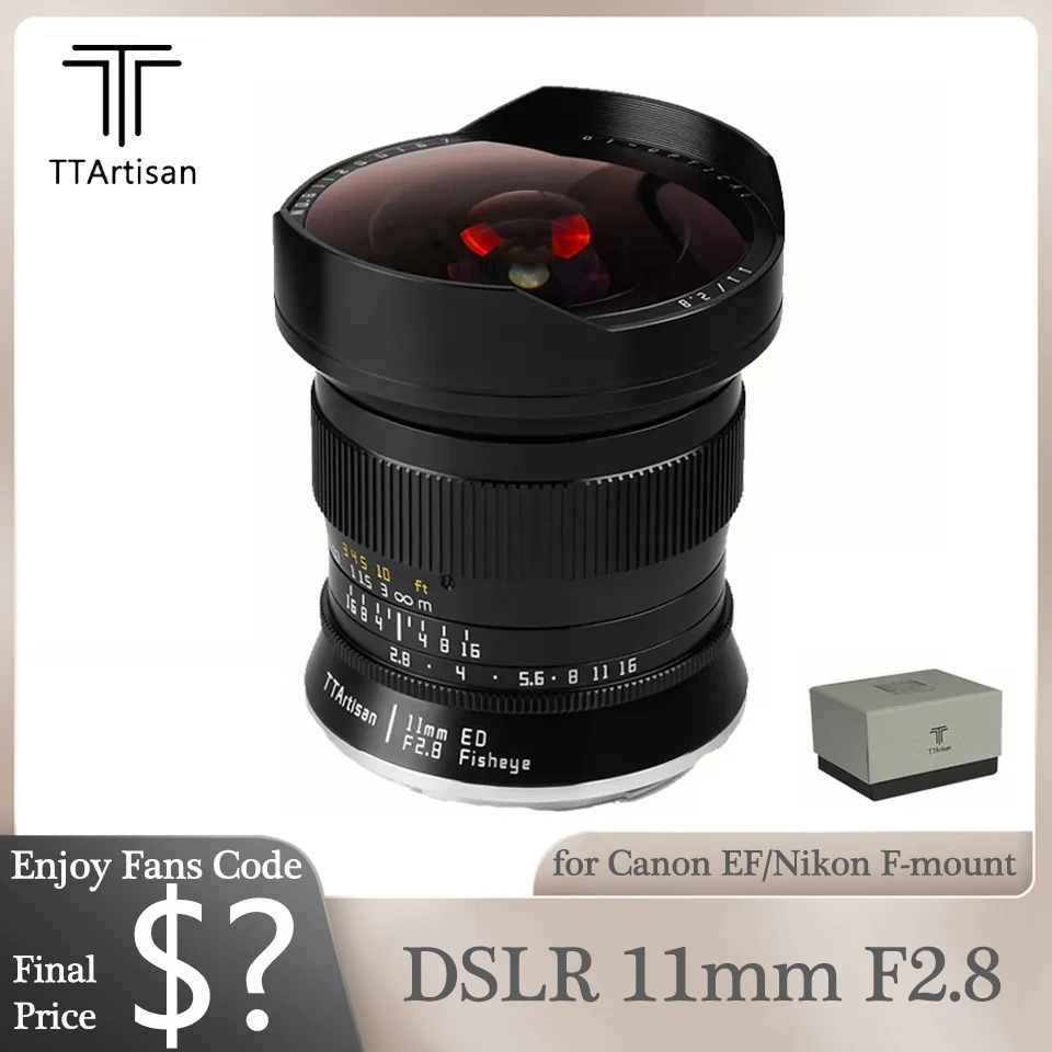 TTArtisan 11 мм F2.8 Полнокадровый MF Fisheye DSLR объектив для камеры Canon EOS-1D X Mark III EOS 5D Nikon D6 D850 D780 TTArtisan 11 мм F2.8 Полнокадровый MF Fisheye DSLR объектив для камеры Canon EOS-1D X Mark III EOS 5D Nikon D6 D850 D780