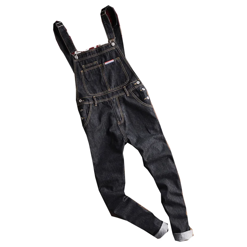 Men's Jumpsuit 2022 Jeans Straight Hip Hop Big Pocket Jeans Casual Retro Black Clothing