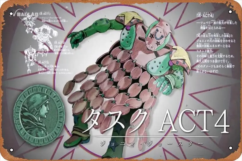 Tusk Act 4-подставка информационный аниме-плакат ретро-металлические попы настенный