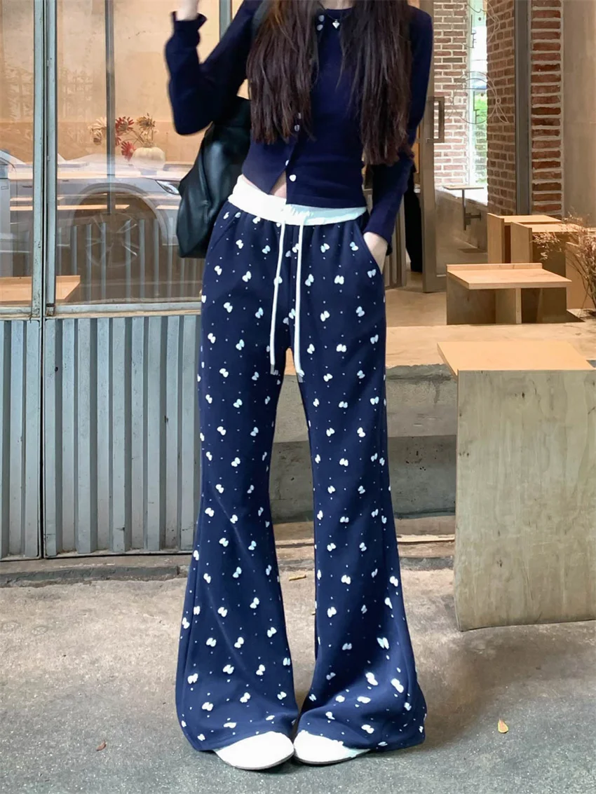 Женские свободные расклешенные брюки PLAMTEE с цветочным принтом повседневные