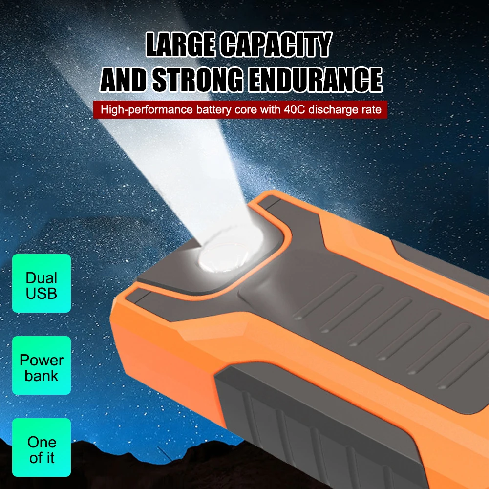 

22000mAh Car Battery Jump Starter Portable Power Bank 1000A with Dual USB Emergency Flashlight for 12V 5.0L Gasoline 3.5L Diesel
