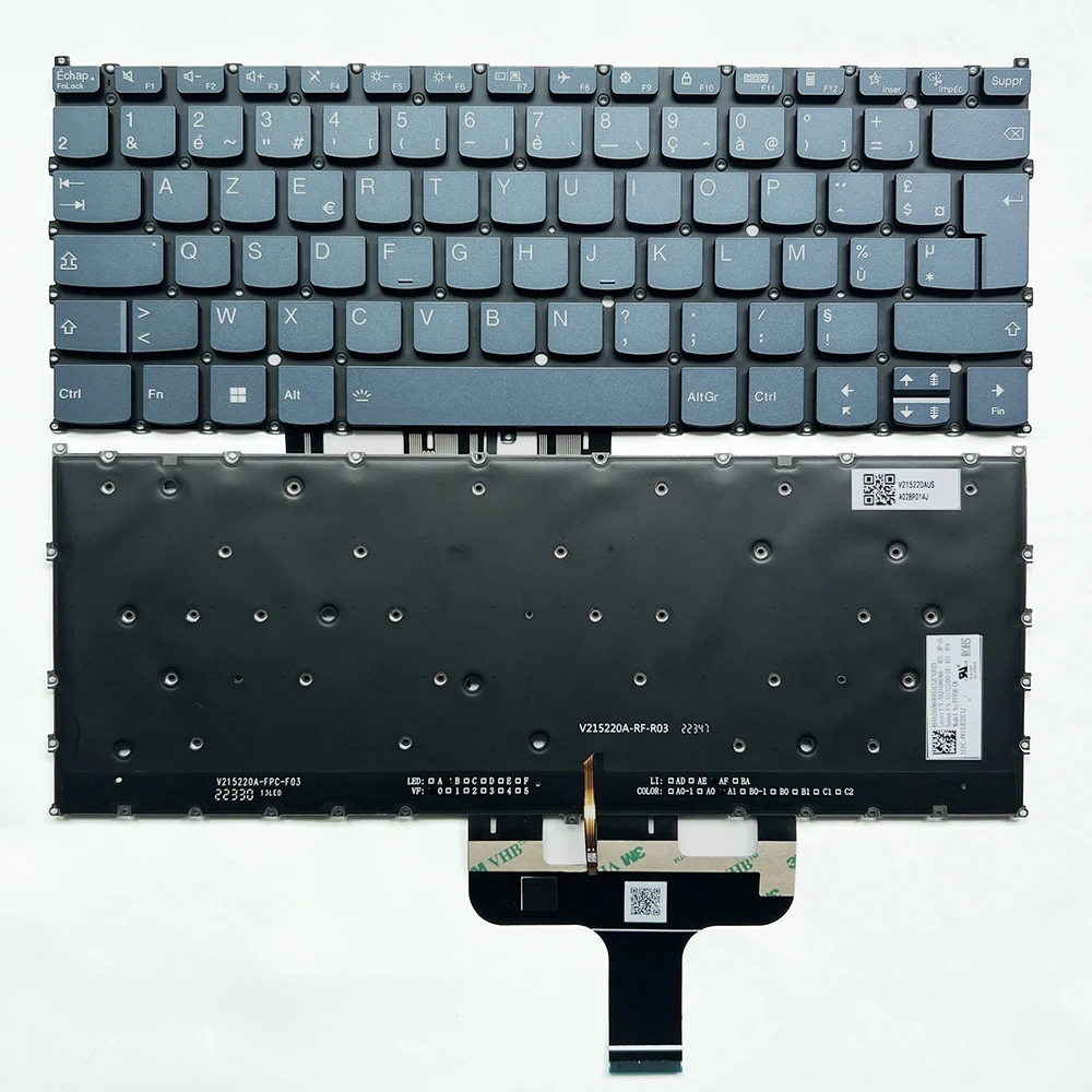 Фото PT4SB Клавиатура с подсветкой в Великобритании/Французском стиле для Lenovo Yoga 7 14ARB7 14IAL7 Yoga Slim7 ProX 14ARH7 14IAH7 SN21G96086 V 215220 BK1 №1