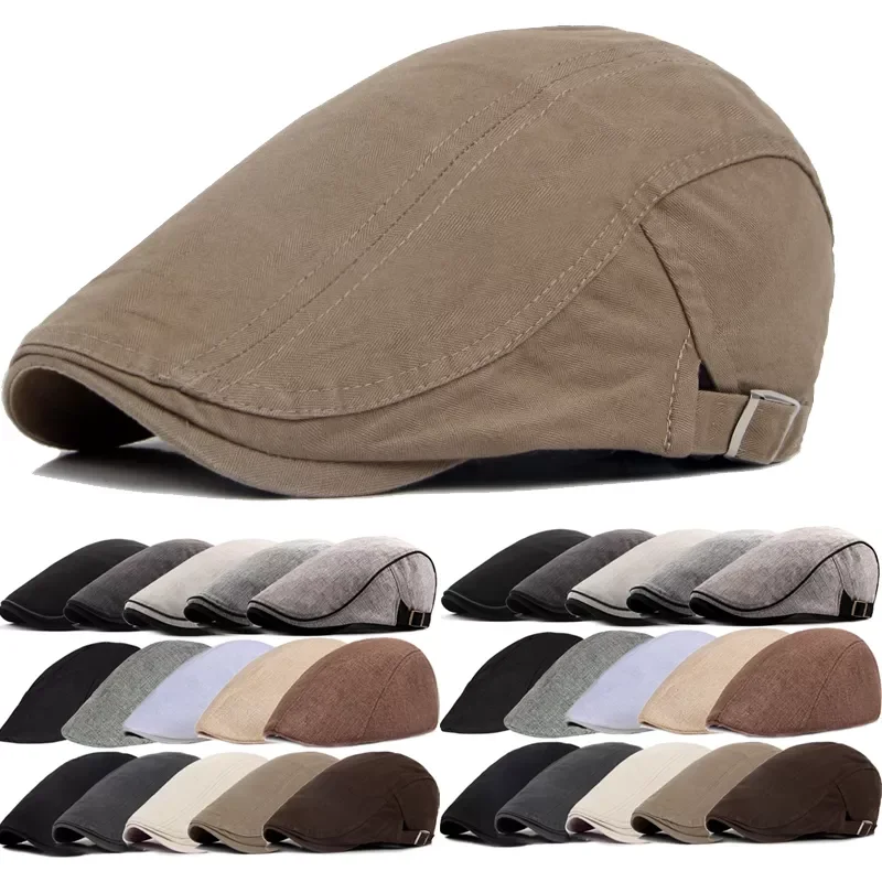 

2021 New Men Berets Spring Autumn Winter British Style Newsboy Beret Hat Retro England Hat Male Hats Peaked Painter Caps for Dad