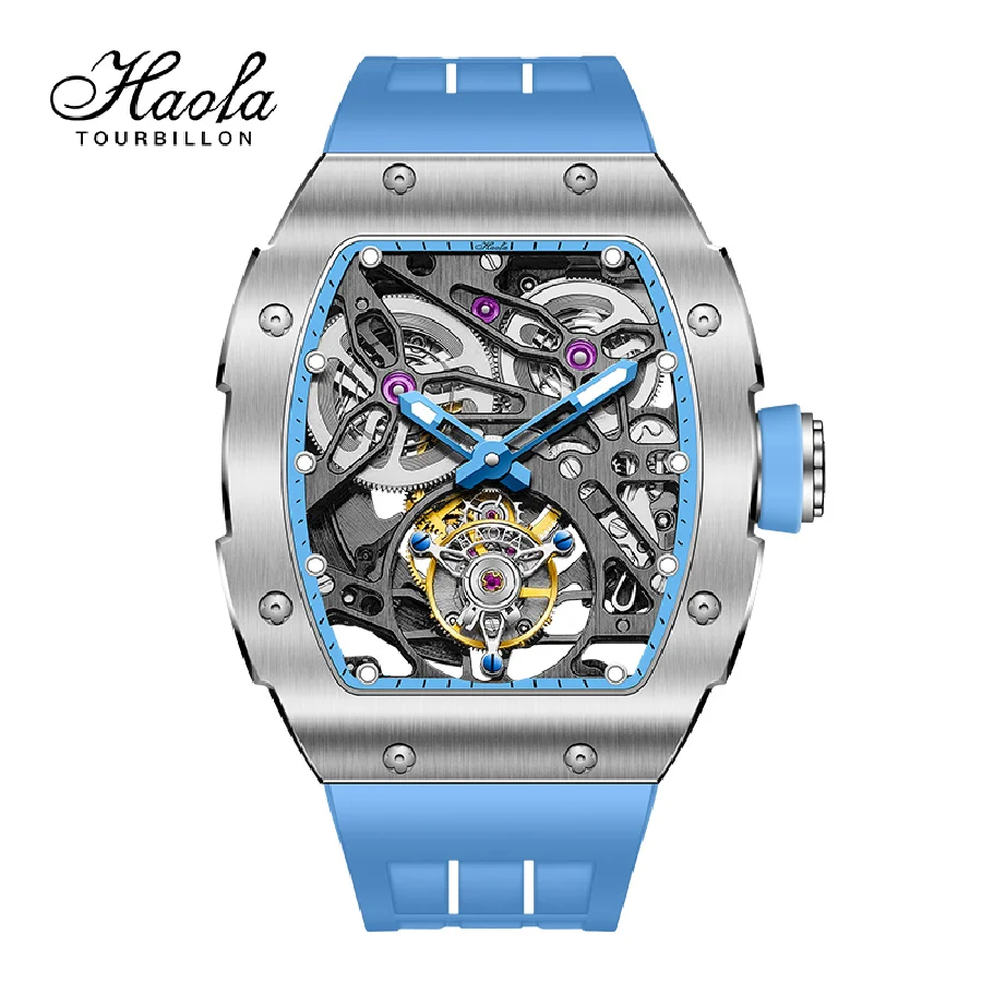 

Haofa Men Automatic Mechanical Tourbillon Wristwatches Sapphire Self Wind Tourbillon Automatic Watch Men Luxury Waterproof 1908