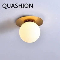 led wall lamp nordic glass art ceiling lights modern bedroom bedside lamps aisle stairs lighting fixtures home decors sconces