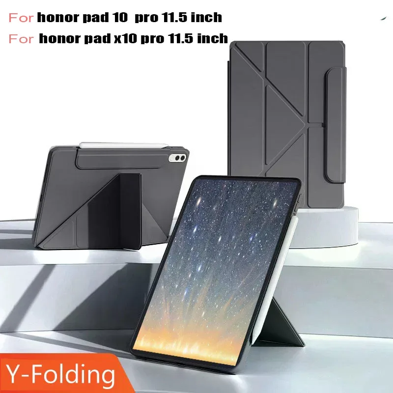 Фото Чехол-подставка Y-Fold для Honor Pad 10 X10 Pro 11.5 дюймов 2025, ударопрочный, умный, кожаный чехол для планшета №1