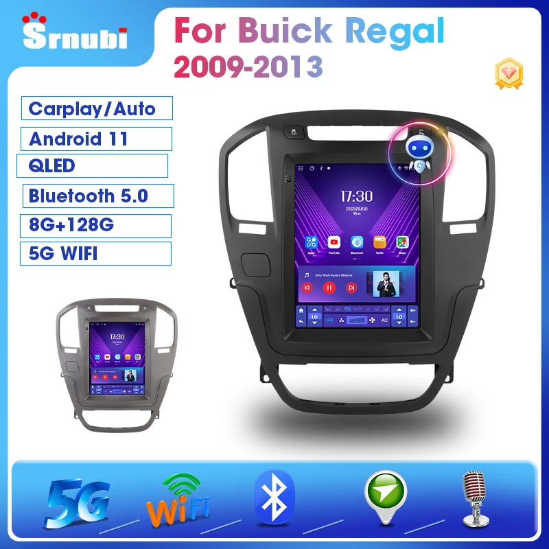 Srnubi Android 11.0 Car Radio for Opel Insignia Buick Regal 2009-2013 Multimedia Video 2Din 4G WIFI GPS Carplay Head Unit