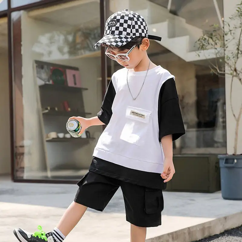 

Детский летний комплект из топа с длинным рукавом и брюк, на возраст 5-12 лет