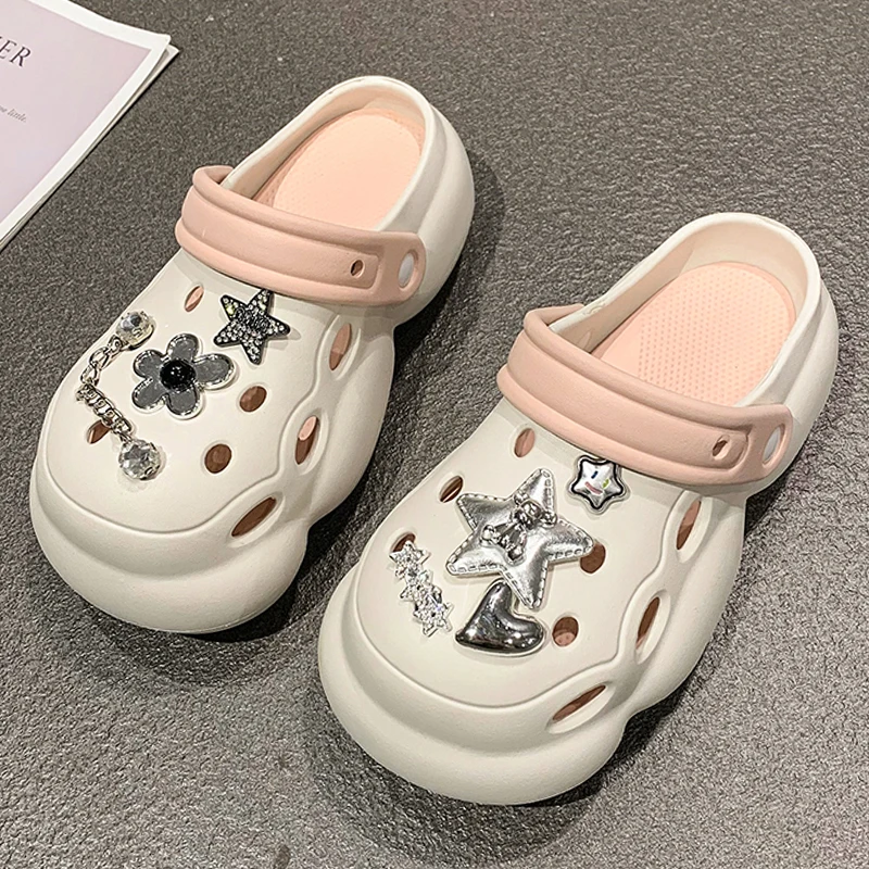 Тапки женские на платформе повседневные водонепроницаемые сандалии для сада и