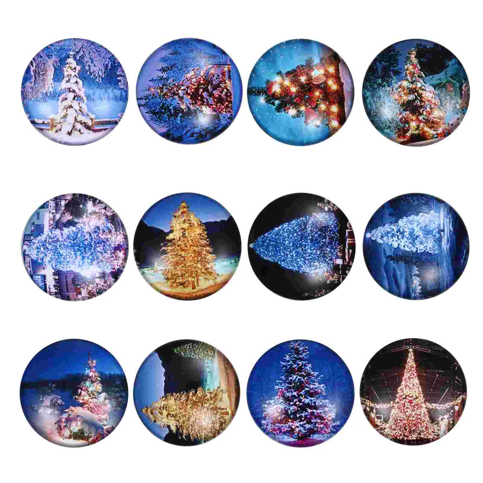 

12Pcs Home Christmas Xmas Tree Small Fridge Refrigerator Magnet Ornament