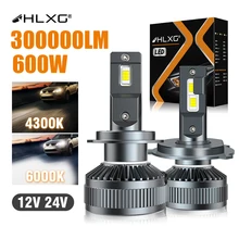 H7 LED Canbus 600W 300000LM H4 H11 H1 HB3 9005 HB4 H8 HIR2 9012 Bi LED Car Headlight Bulb Motorcycle 6000K 4300K 12V 24V HLXG 2X