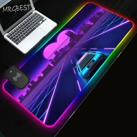 car night scenery palm trees rgb wireless charging mouse pad play mats cool mat pc gaming gamer computer extended pad deskpad